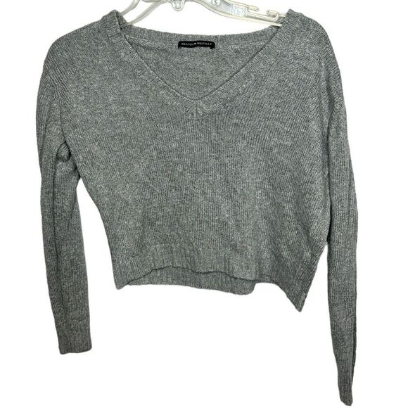 Brandy Melville Grey V-Neck Sweater. One size. - Picture 1 of 4